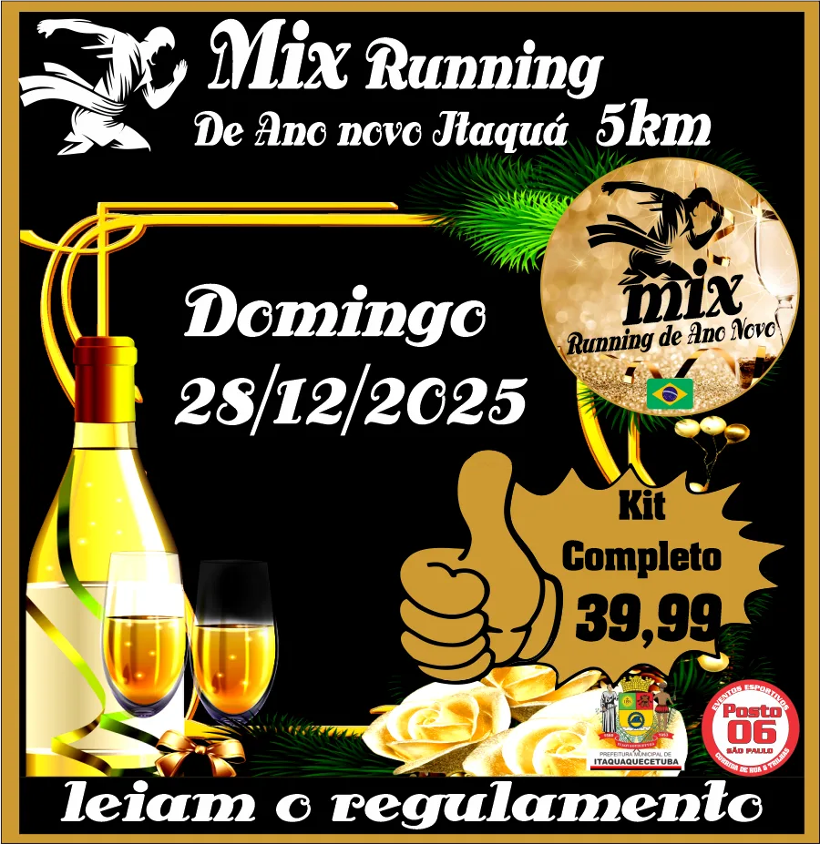 Capa do evento MIX RUNNING DE ANO NOVO 5KM-ITAQUÁ