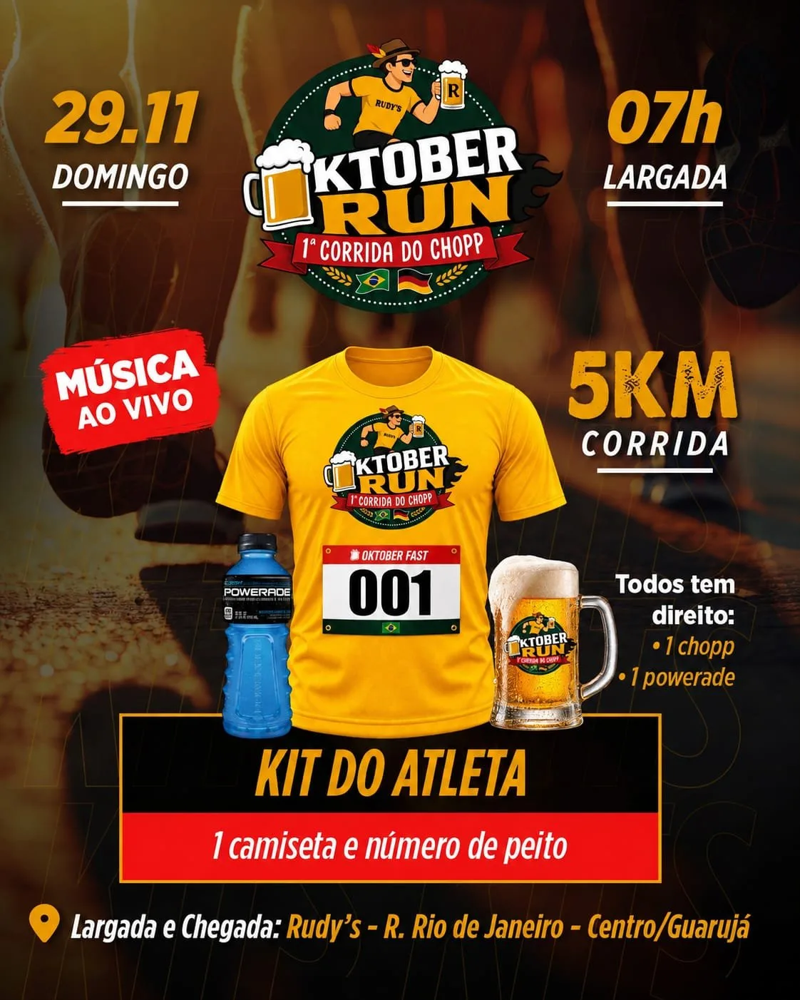 Capa do evento 1ª CORRIDA DO CHOPP OKTOBER FAST GUARUJÁ 5K