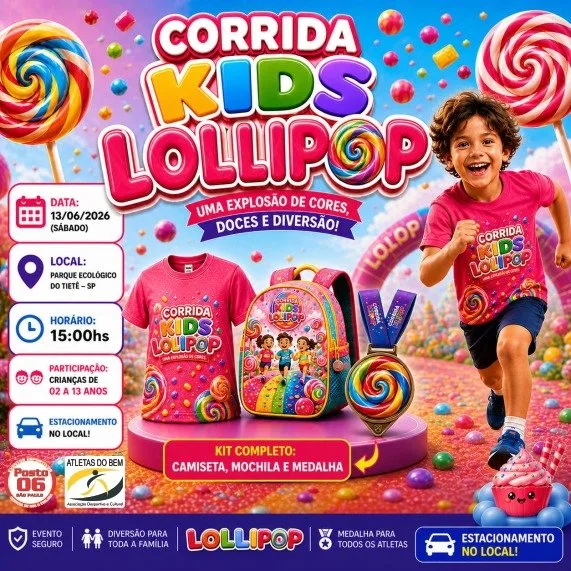 Capa do evento CORRIDA KIDS -LOLLIPOP