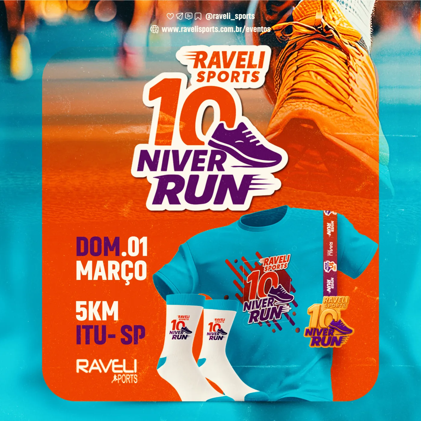 Capa do evento NIVER RUN 10 ANOS RAVELI SPORTS