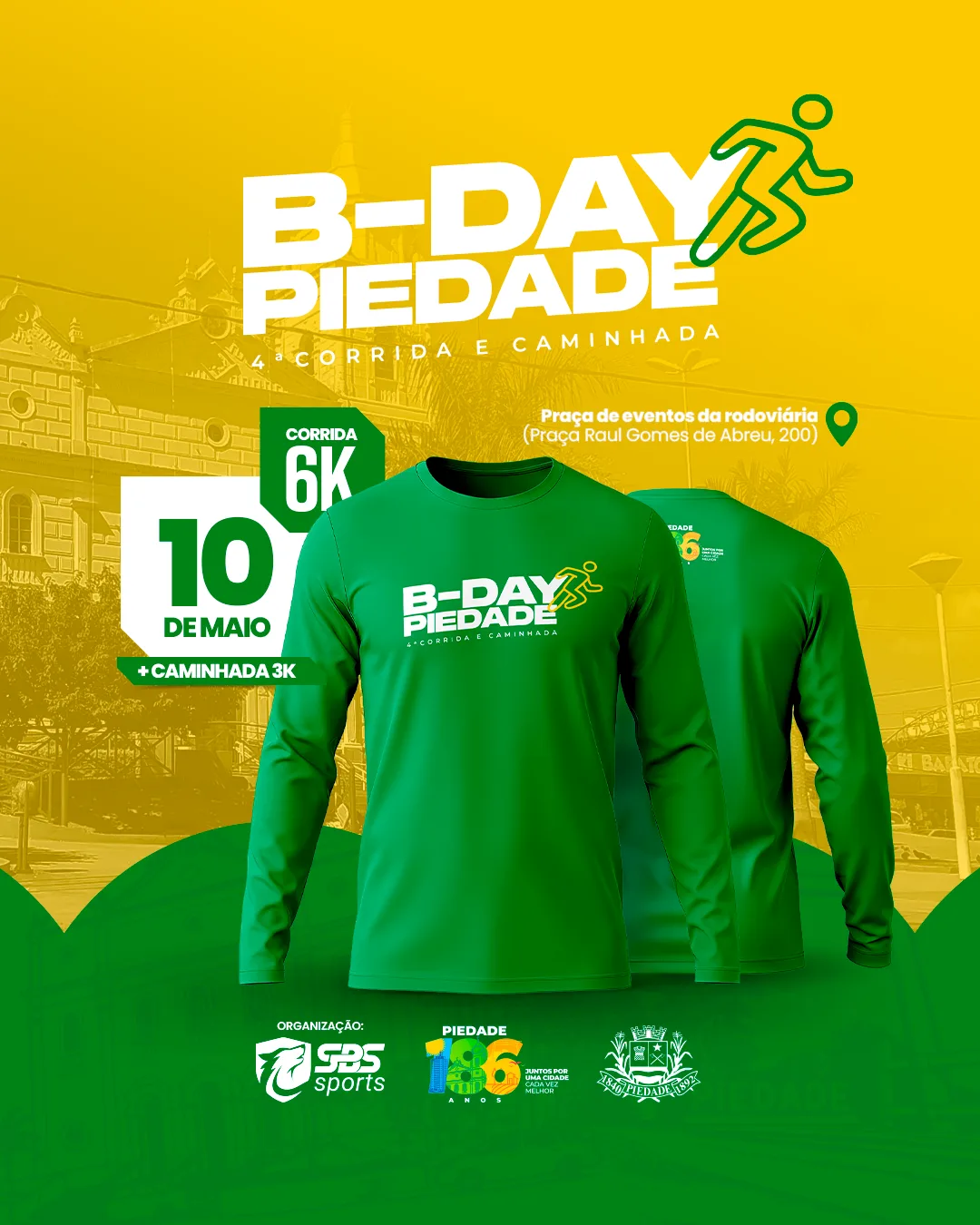 Capa do evento CORRIDA B. DAY  186 ANOS – PIEDADE – SP 