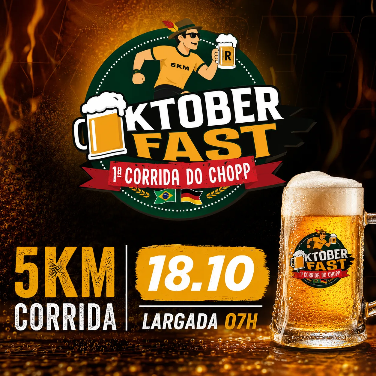 Capa do evento 1ª CORRIDA DO CHOPP OKTOBER FAST GUARUJÁ 5K